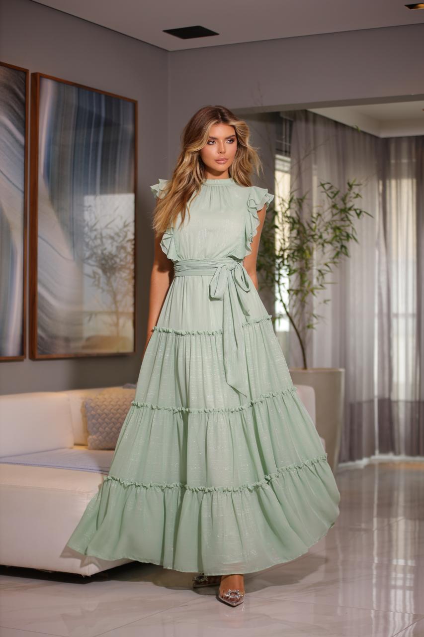 Flowing Tiered Maxi Dress with Ruffled Details